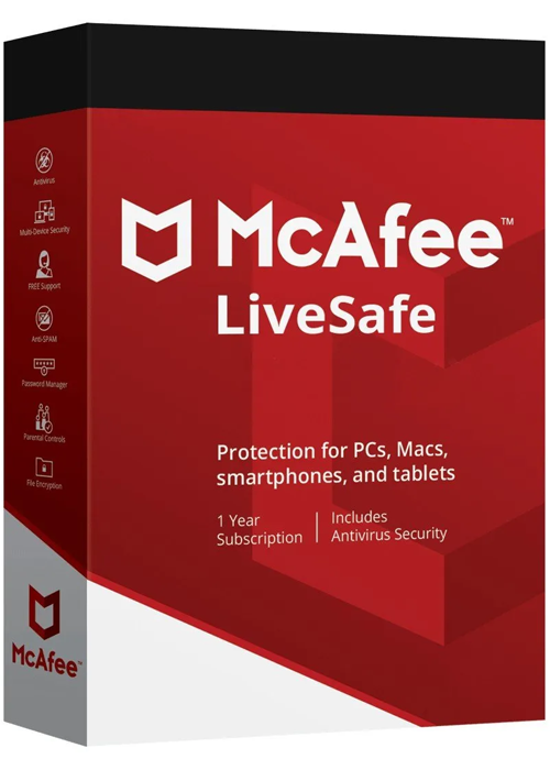 McAfee LiveSafe 2023 - 1 Device 1 Year Key