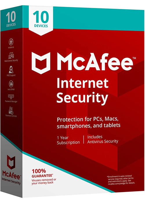 McAfee Internet Security 2021 - 10 Devices / 1 Year Key - PremiumCDKeys.com