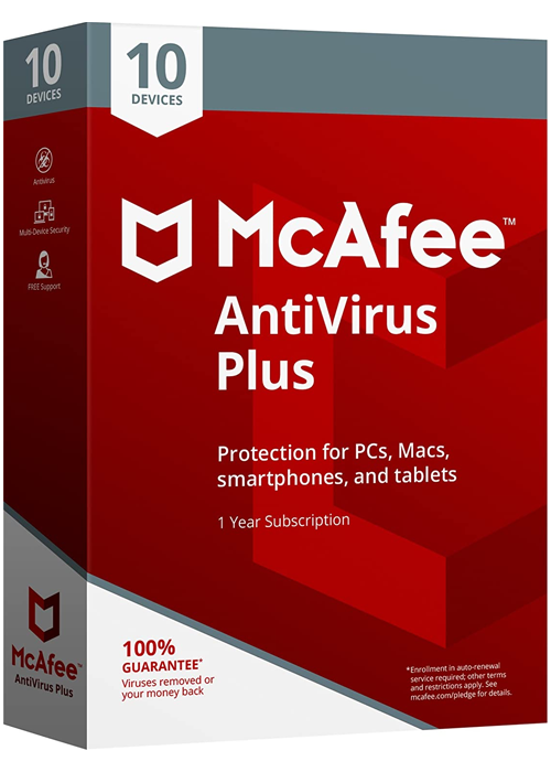 McAfee AntiVirus 2023 - 10 Devices 1 Year Key