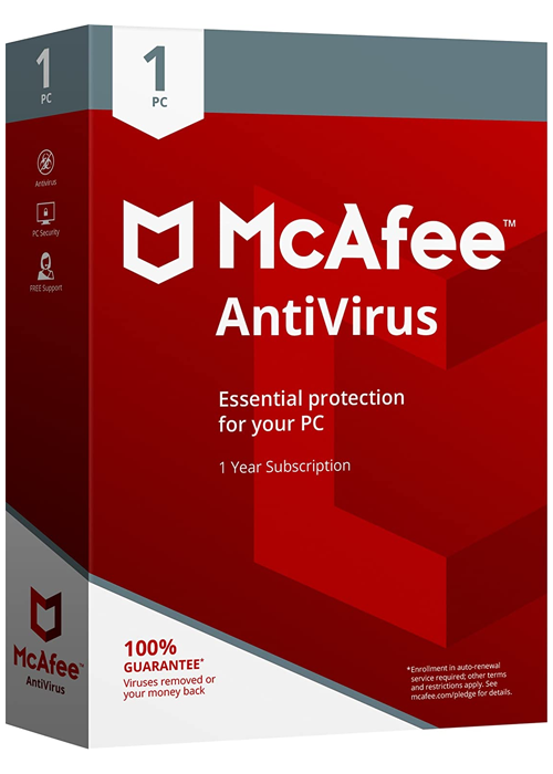 McAfee AntiVirus 2023 - 1 Device 1 Year Key