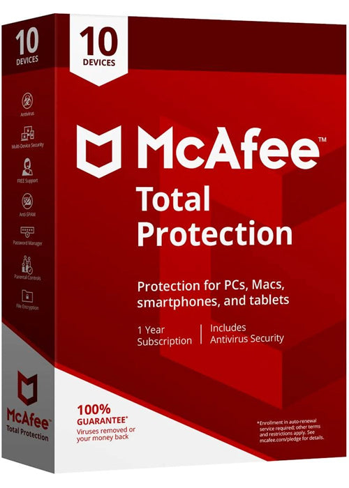 McAfee Total Protection 2022 - 10 Devices / 1 Year Key - PremiumCDKeys.com